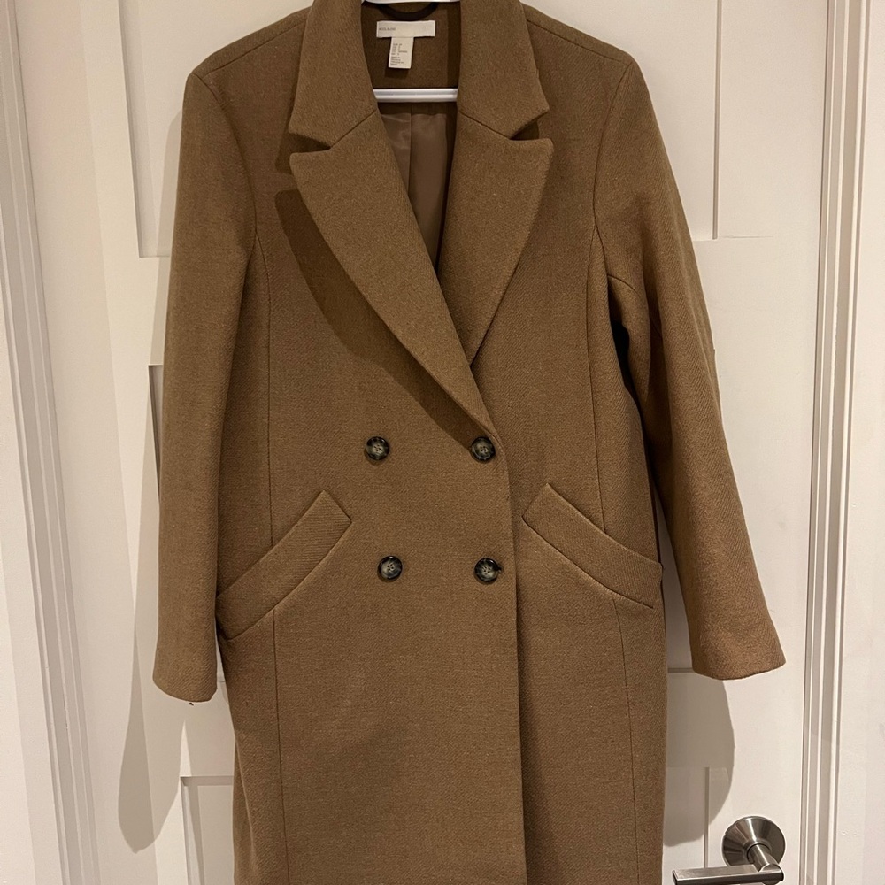 Oversized H&M Brown Double-Breasted Coat